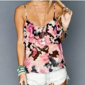 Show Me Your Mumu Abria Floral Ruffle Top Small
